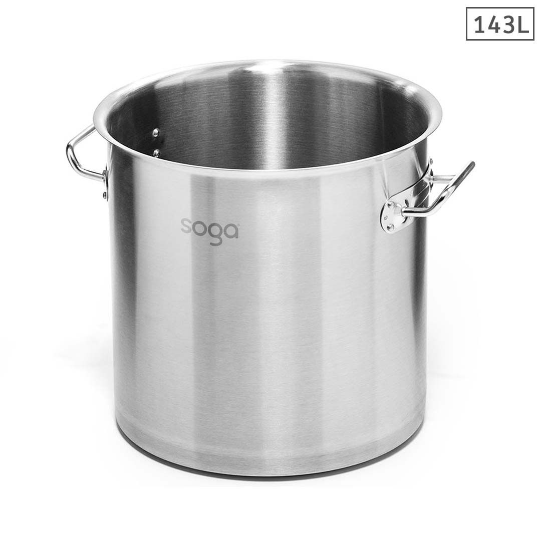 Soga Stock Pot 143L Top Grade Thick Stainless Steel Stockpot 18/10 Without Lid, Home &Amp; Living, Kitchen &Amp; Dining, Cookware, Stock &Amp; Multi Pots, ,  - Nz Depot 1