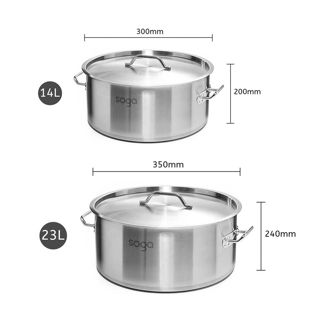 SOGA Stock Pot 14L 23L Top Grade Thick Stainless Steel Stockpot 18/10, home & living, kitchen & dining, cookware, stock & multi pots, ,  - NZ DEPOT 4