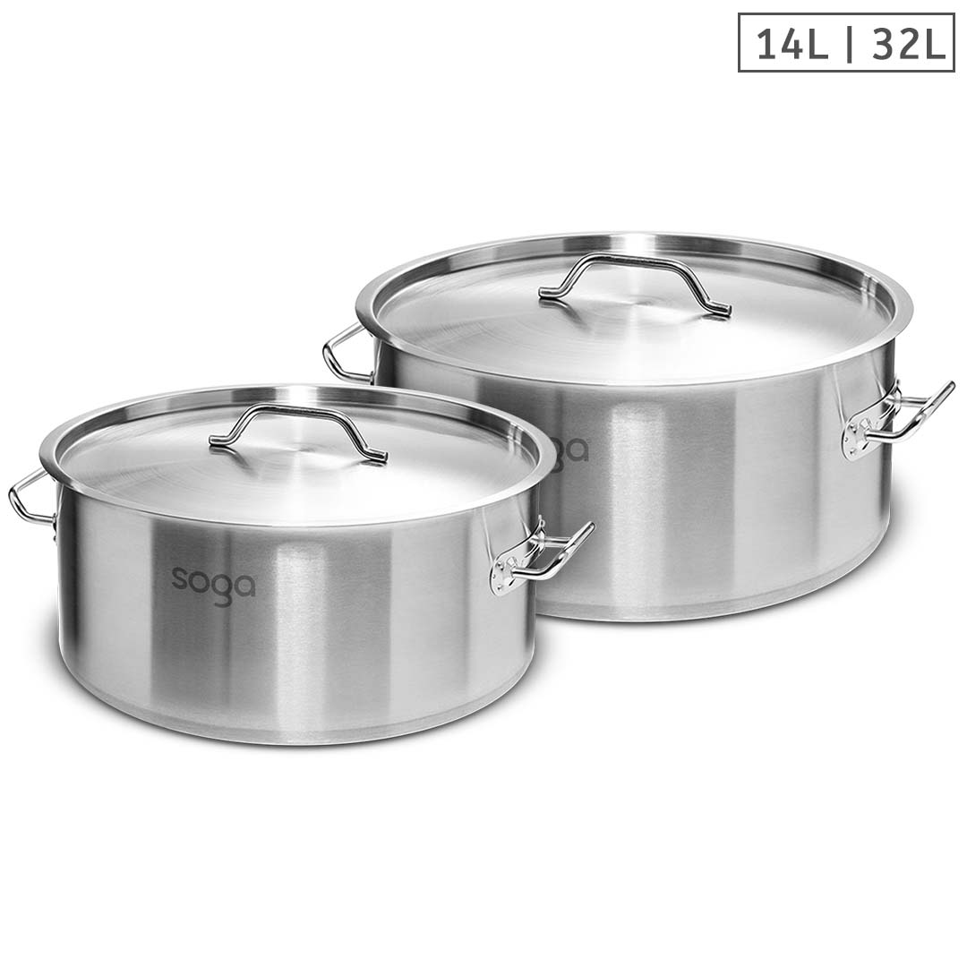 Soga Stock Pot 14L 32L Top Grade Thick Stainless Steel Stockpot 18/10, Home &Amp; Living, Kitchen &Amp; Dining, Cookware, Stock &Amp; Multi Pots, ,  - Nz Depot 1