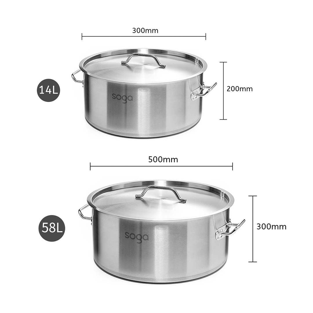 Soga Stock Pot 14L 58L Top Grade Thick Stainless Steel Stockpot 18/10, Home &Amp; Living, Kitchen &Amp; Dining, Cookware, Stock &Amp; Multi Pots, ,  - Nz Depot 4