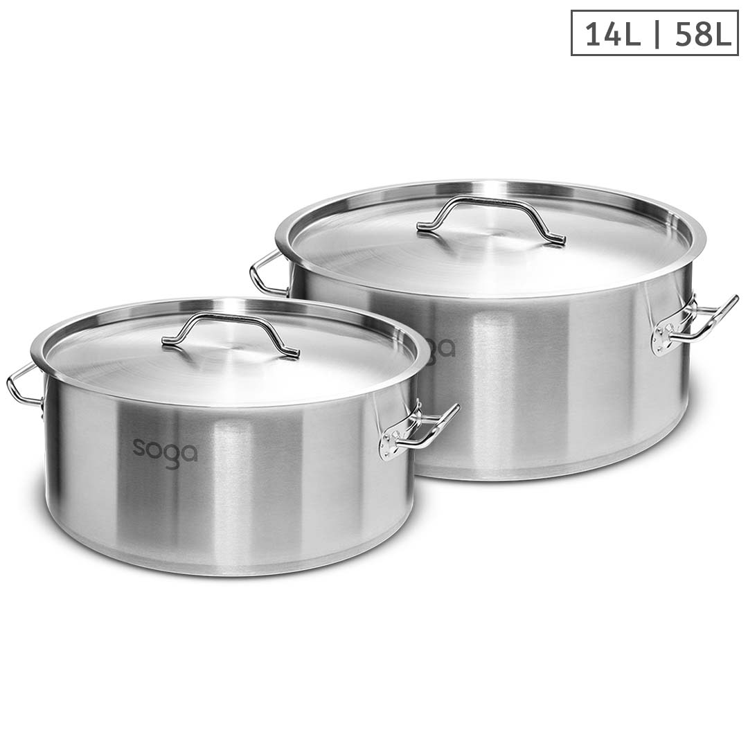 Soga Stock Pot 14L 58L Top Grade Thick Stainless Steel Stockpot 18/10, Home &Amp; Living, Kitchen &Amp; Dining, Cookware, Stock &Amp; Multi Pots, ,  - Nz Depot 1