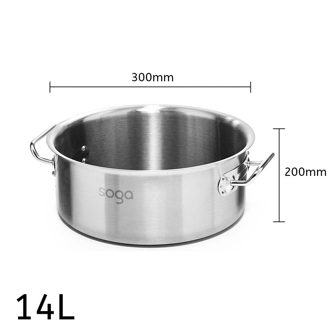 Soga Stock Pot 14L Top Grade Thick Stainless Steel Stockpot 18/10 Without Lid, Home &Amp; Living, Kitchen &Amp; Dining, Cookware, Stock &Amp; Multi Pots, ,  - Nz Depot 3