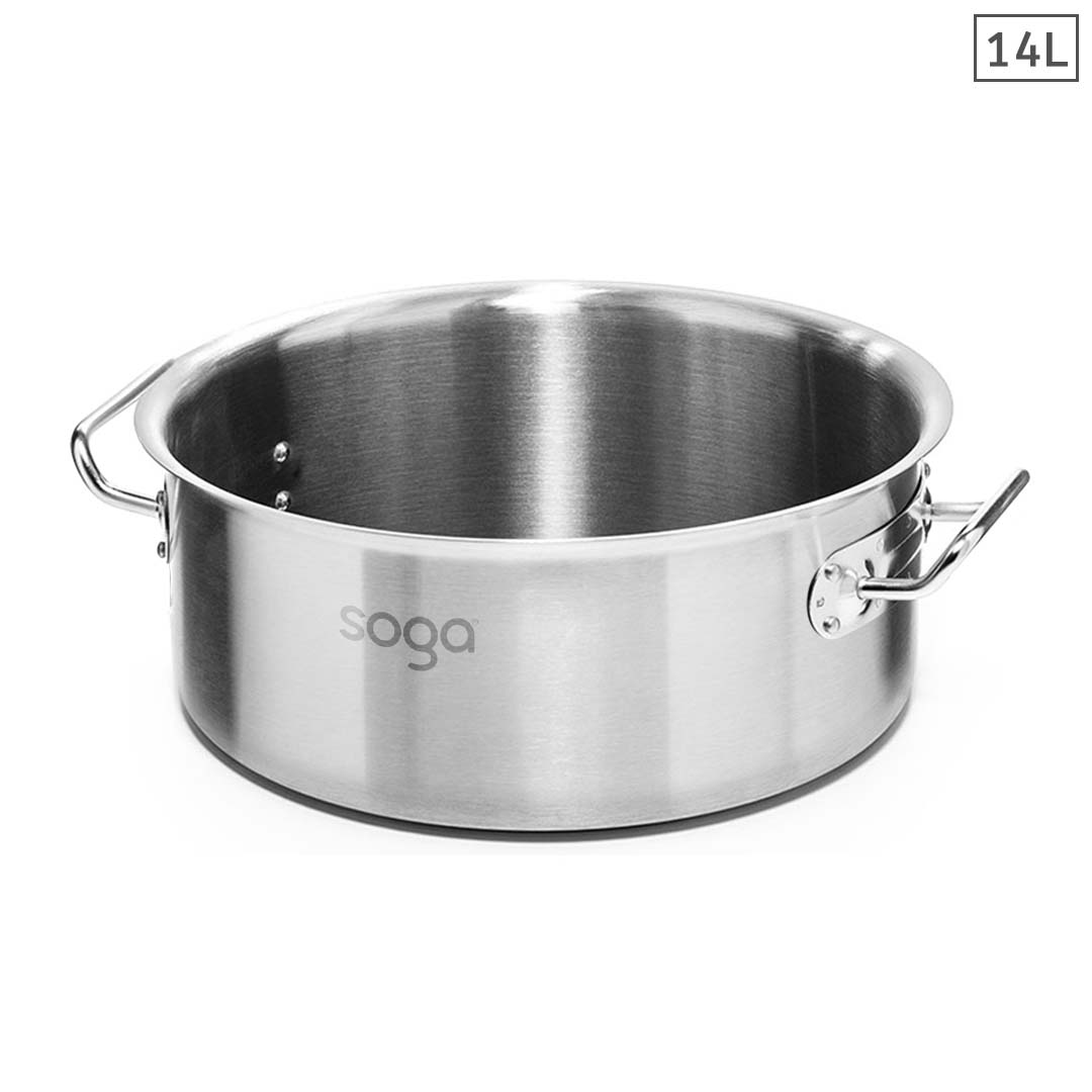 Soga Stock Pot 14L Top Grade Thick Stainless Steel Stockpot 18/10 Without Lid, Home &Amp; Living, Kitchen &Amp; Dining, Cookware, Stock &Amp; Multi Pots, ,  - Nz Depot 1