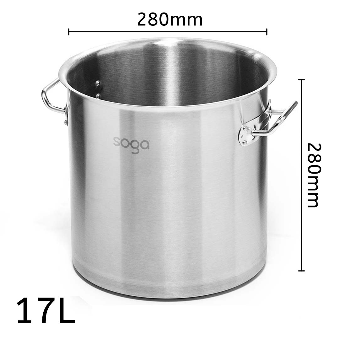 SOGA Stock Pot 17L Top Grade Thick Stainless Steel Stockpot 18/10 Without Lid, home & living, kitchen & dining, cookware, stock & multi pots, ,  - NZ DEPOT 3