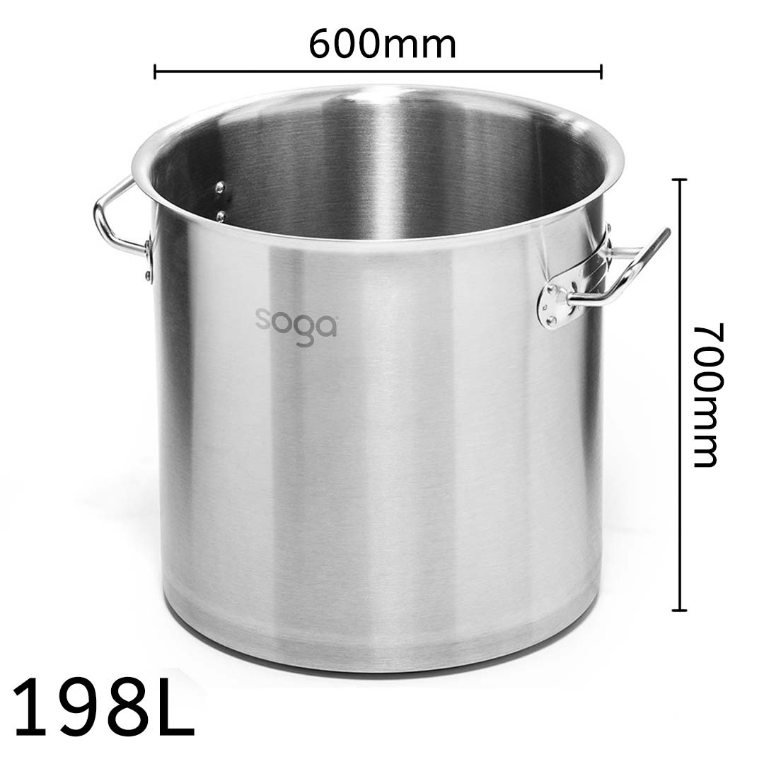 Soga Stock Pot 198L Top Grade Thick Stainless Steel Stockpot 18/10 Without Lid, Home &Amp; Living, Kitchen &Amp; Dining, Cookware, Stock &Amp; Multi Pots, ,  - Nz Depot 3