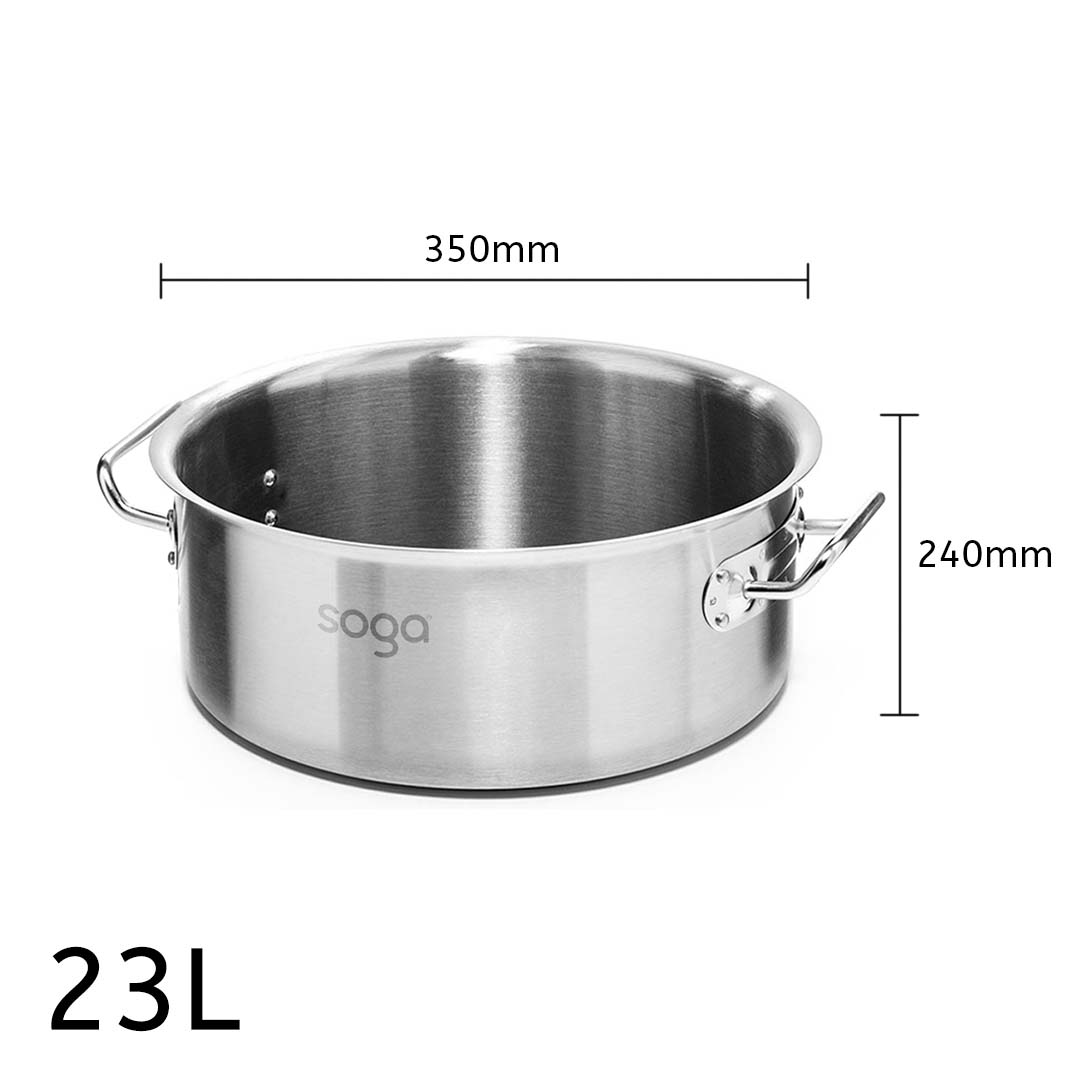 SOGA Stock Pot 23L Top Grade Thick Stainless Steel Stockpot 18/10 Without Lid, home & living, kitchen & dining, cookware, stock & multi pots, ,  - NZ DEPOT 3