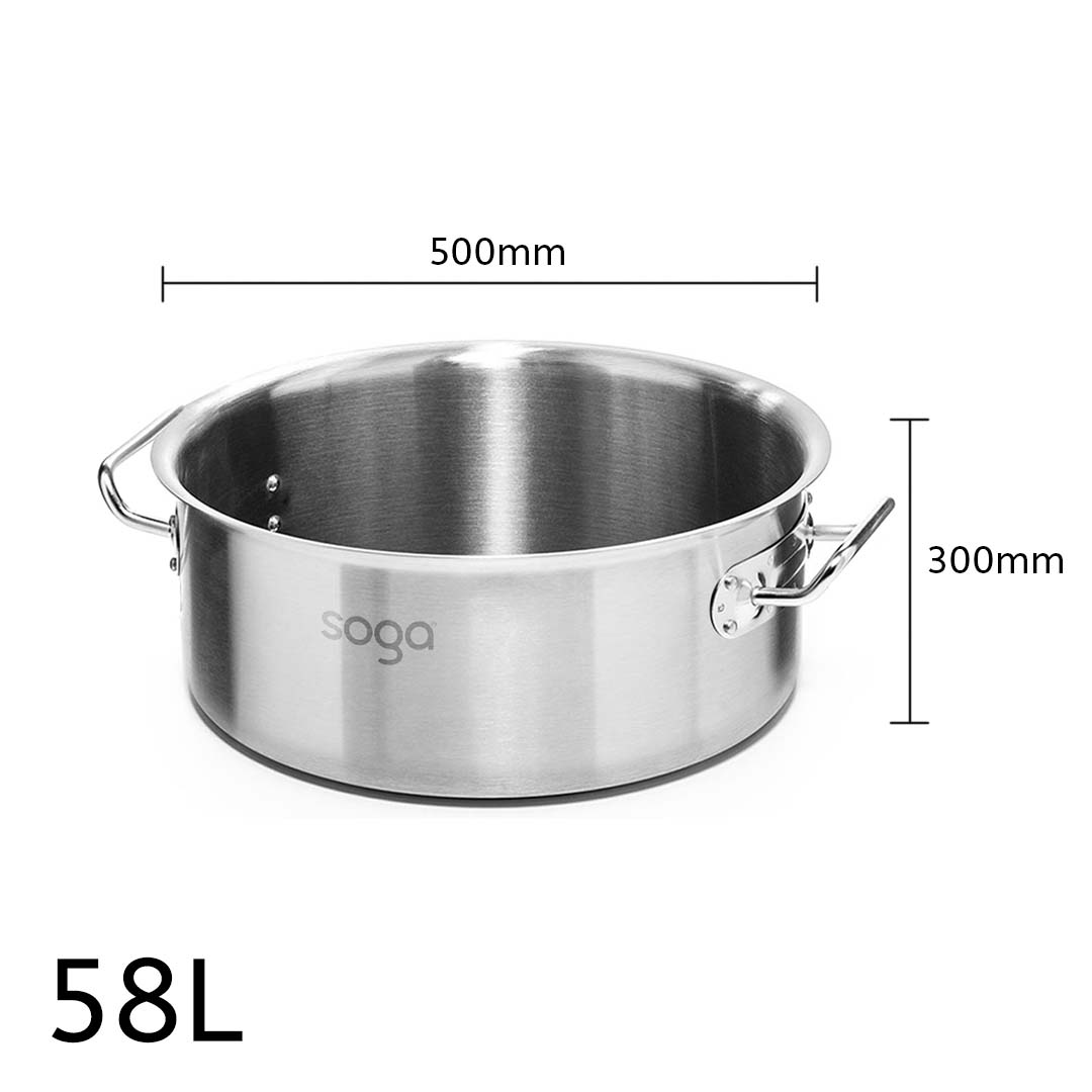 Soga Stock Pot 58L Top Grade Thick Stainless Steel Stockpot 18/10 Without Lid, Home &Amp; Living, Kitchen &Amp; Dining, Cookware, Stock &Amp; Multi Pots, ,  - Nz Depot 3