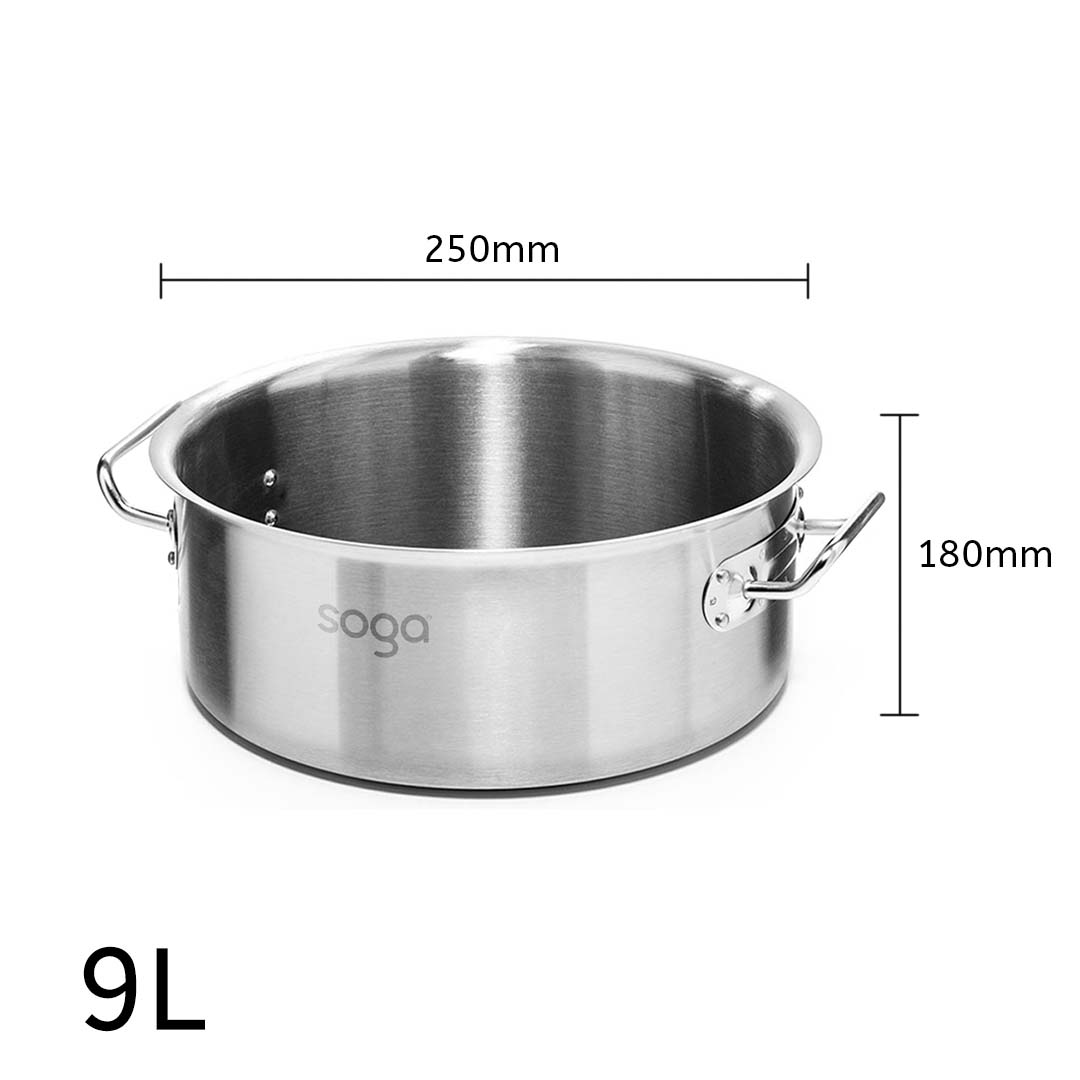 Soga Stock Pot 9L Top Grade Thick Stainless Steel Stockpot 18/10 Without Lid, Home &Amp; Living, Kitchen &Amp; Dining, Cookware, Stock &Amp; Multi Pots, ,  - Nz Depot 3