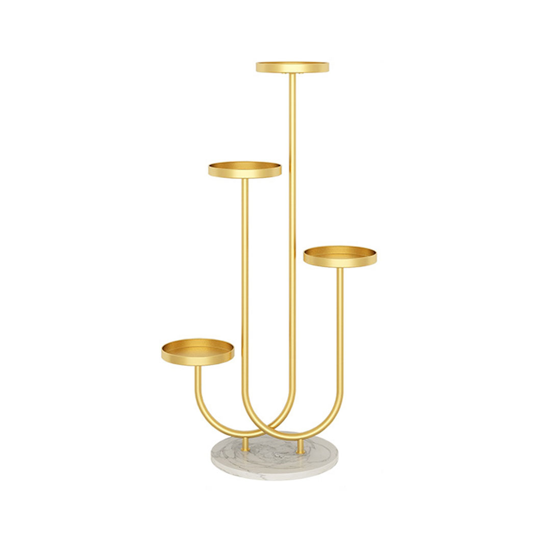 Soga U Shaped Plant Stand Round Flower Pot Tray Living Room Balcony Display Gold Metal Decorative Shelf, Home &Amp; Living, Home Decor, Indoor Pots, Planters And Plant Stands, ,  - Nz Depot 1