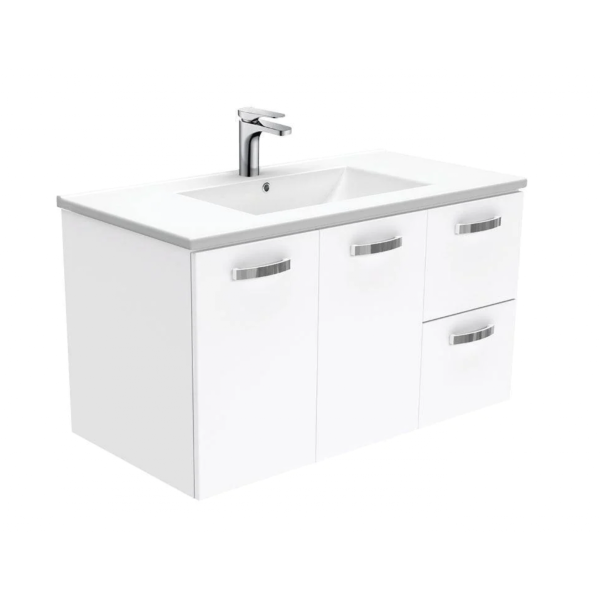 Vanity - Asron Series 100% Water Proof Plywood 900Mm White, Wall Hung - Nz Depot