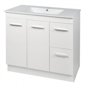 Vanity Misty Series 900F Gloss White 100 Water Proof T900F White Freestanding Square Basin Nz Depot - Nz Depot