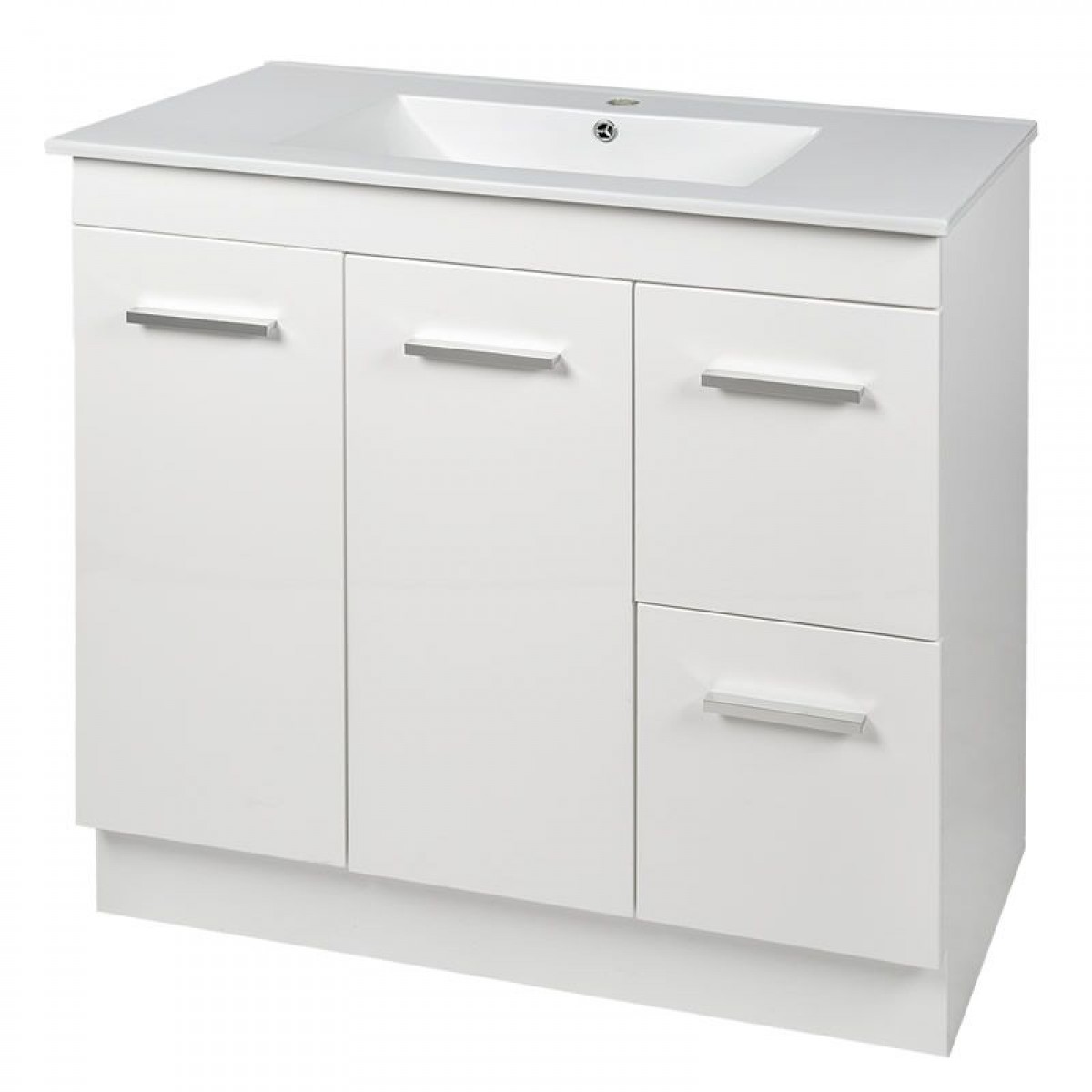 Vanity - Misty Series 900F Gloss White - 100% Water Proof, Freestanding - Square Basin - Nz Depot