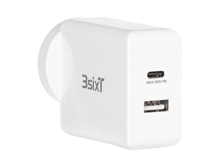 3sixT Wall Charger ANZ 30W USB-C PD + 2.4A - White - NZDEPOT