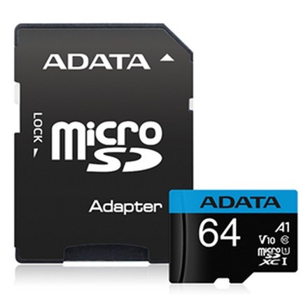 ADATA Premier microSDXC UHS-I A1 V10 Card with Adapter 64GB - NZDEPOT