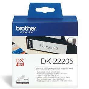 Brother DK22205 Continuous Length Paper Label Tape 62mm x 30.48m - NZDEPOT