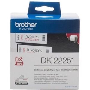 Brother DK22251 Continuous Length Paper Label Tape Red and Black - NZDEPOT