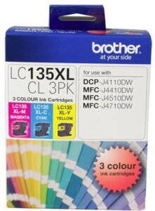 Brother LC135XLCL3PK CMY Colour High Yield Ink Cartridge Triple Pack NZ DEPOT