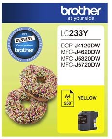 Brother LC233Y Yellow Ink Cartridge - NZDEPOT