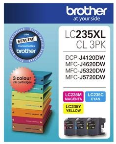 Brother LC235XLCL3PK CMY Colour High Yield Ink Cartridge (Triple Pack) - NZDEPOT