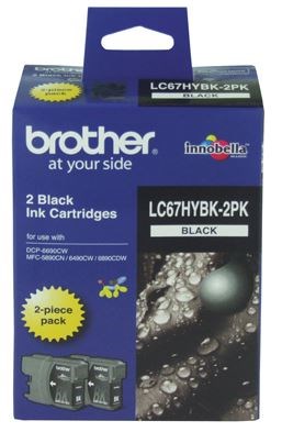 Brother LC67BK2PK Black Ink Cartridge Twin Pack - NZDEPOT