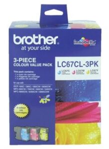 Brother LC67CL3PK CMY Colour Ink Cartridges Triple Pack NZ DEPOT