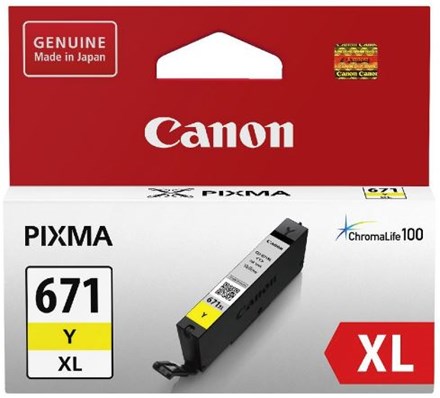 Canon CLI671XLY Yellow High Yield Ink Cartridge - NZDEPOT