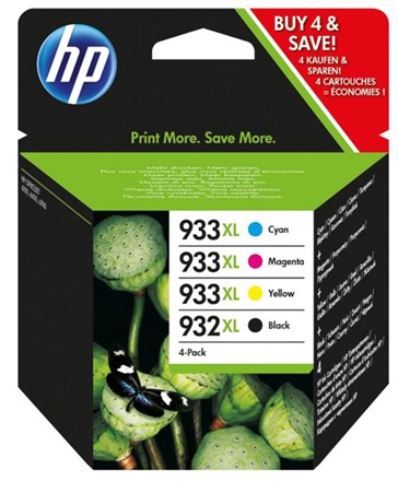 Hp 932Xl Black + 933Xl Colour High Yield Ink Cartridge Combo Pack - Nzdepot