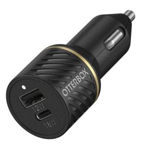 Otterbox 2 Port Car Charger 30W USB-C 18W PD + USB-A 12W Black - NZDEPOT