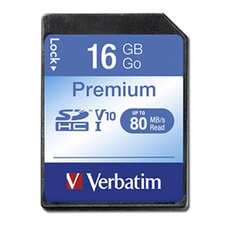 Verbatim Premium SDHC Class 10 Card 16GB - NZDEPOT