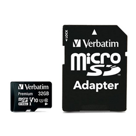 Verbatim Premium microSDHC Class 10 UHS-I Card 32GB with Adapter - NZDEPOT