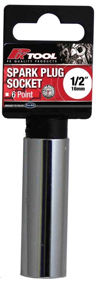 1/2&Quot; Drive Cr-V Spark Plug Socket 16Mm - 1/2-Inch Square Drive Spark Plug Socket -  Ideal For Garages And Maintenance Shops For Speedy Screwing And Unscrewing Of Nuts And Bolts -  Increased Grip Especially In Oily Environments -  Brand: Pktool -  1/2&Quot; Drive Cr-V Spark Plug Socket 16Mm