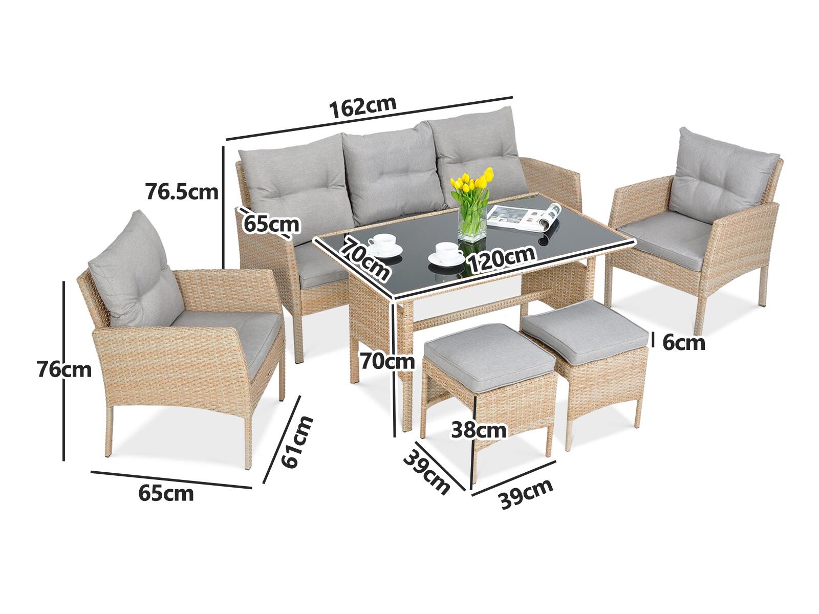 6PC Outdoor Dining Set PR8756 Outdoor Furniture NZ DEPOT 10