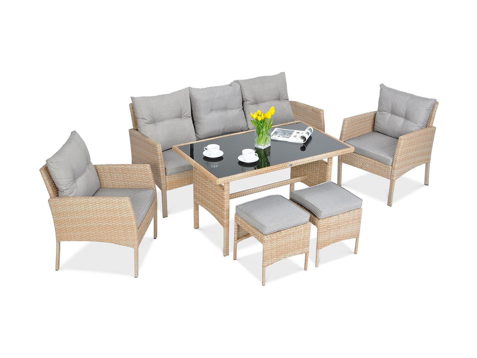 6PC Outdoor Dining Set PR8756 Outdoor Furniture NZ DEPOT 3