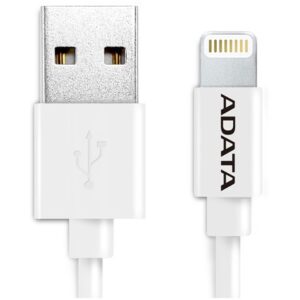 ADATA USB Type A M to Lightning M White 1m Connection Cable. NZ DEPOT