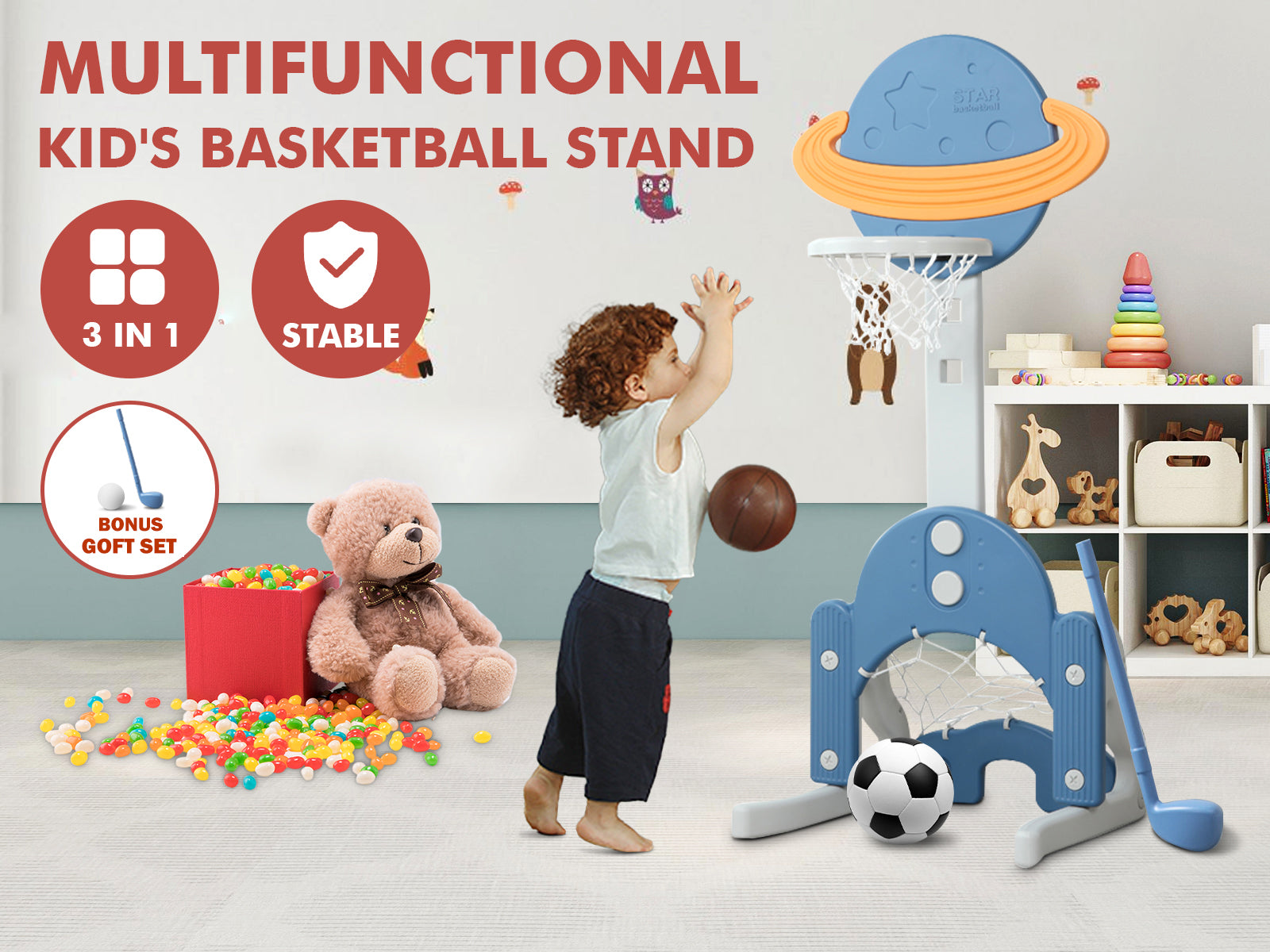 Baby Star Basketball Stand PR6202 Kid Organisers NZ DEPOT 3