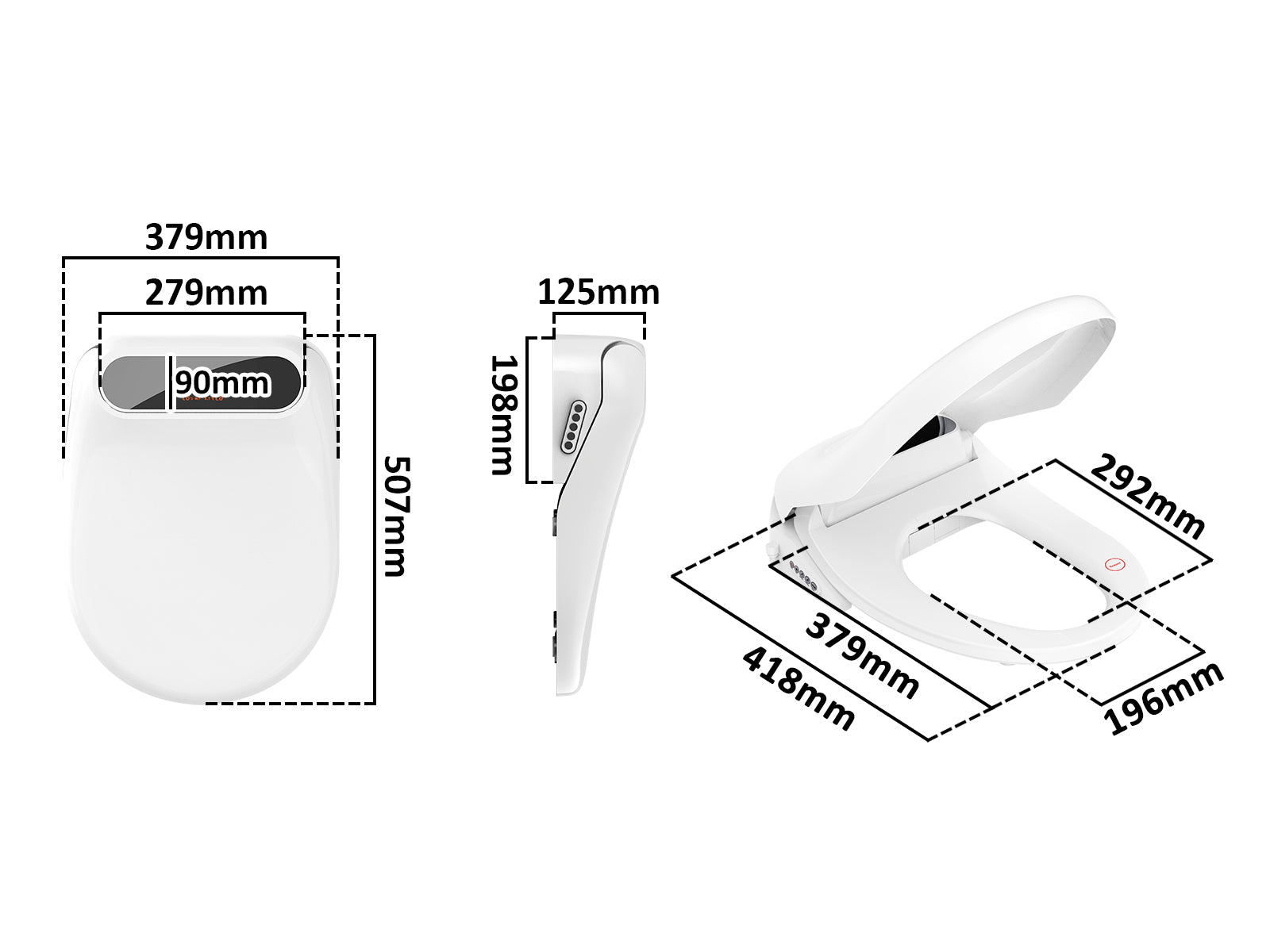 Bidet Toilet Seat Smart Electric With Remote PR6032 Throws NZ DEPOT 15