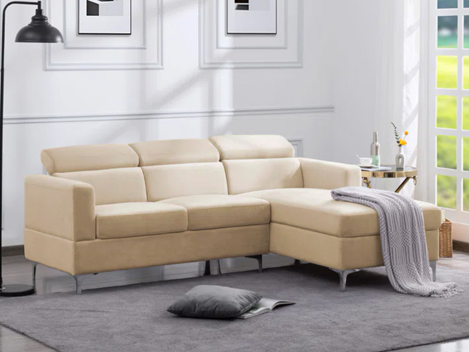 Canape Corner Sofa Beige PR9296 Sofas Sectionals Sofa Beds NZ DEPOT 12