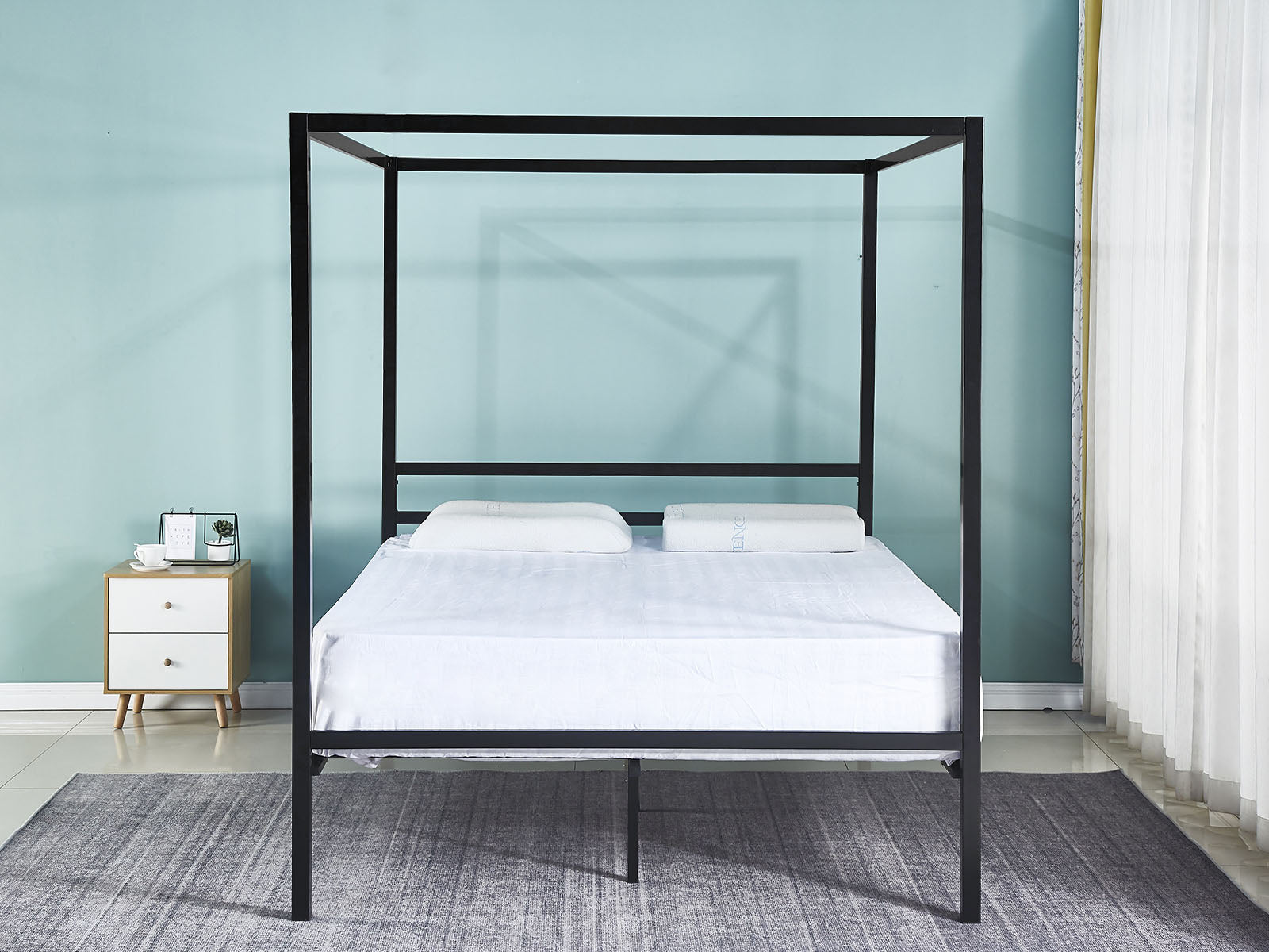 Canopy Bed Frame Black Queen Size Pr6205 Bed Frames Nz Depot 7 - Nz Depot