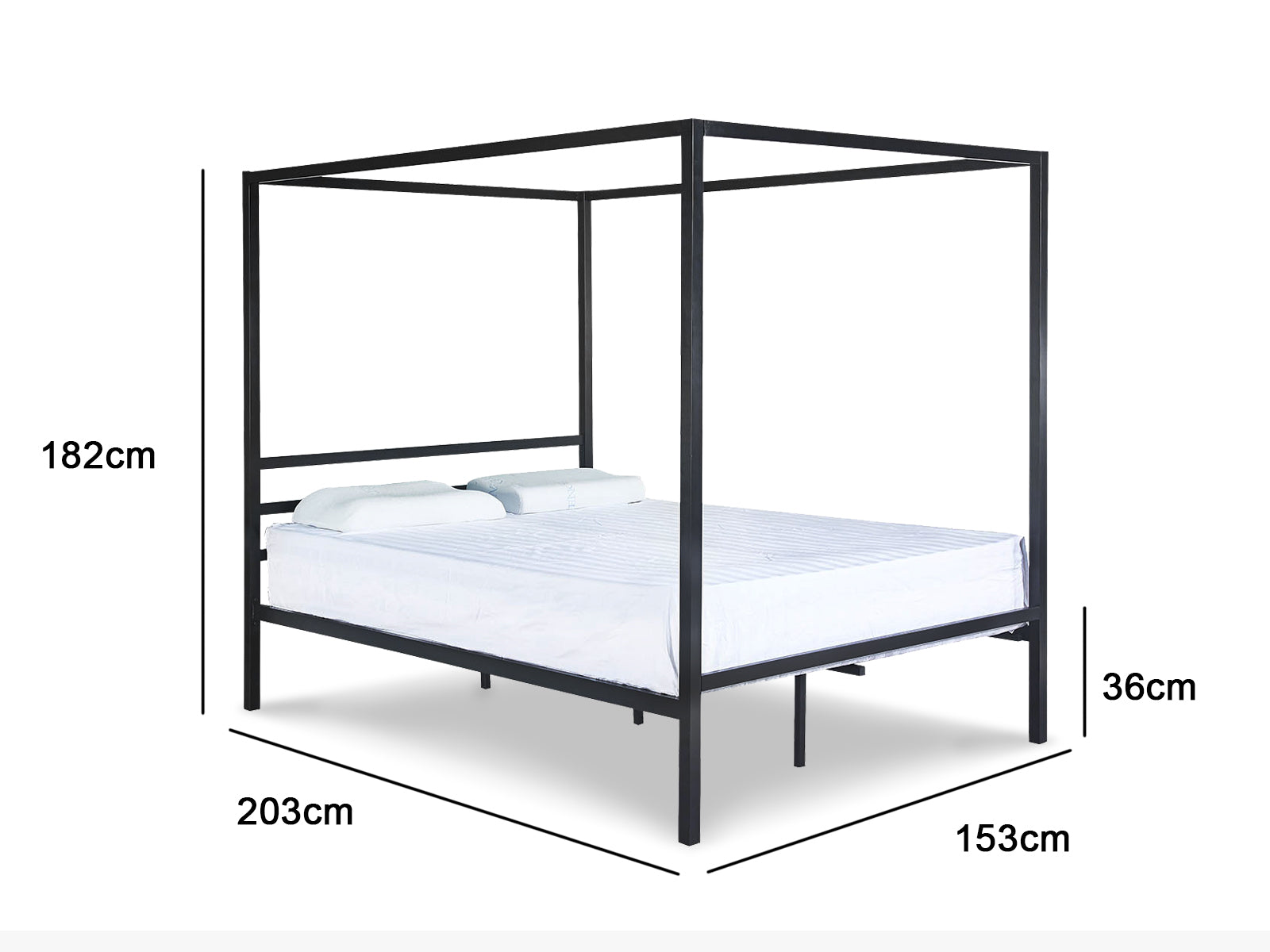 Canopy Bed Frame Black Queen Size Pr6205 Bed Frames Nz Depot 8 - Nz Depot