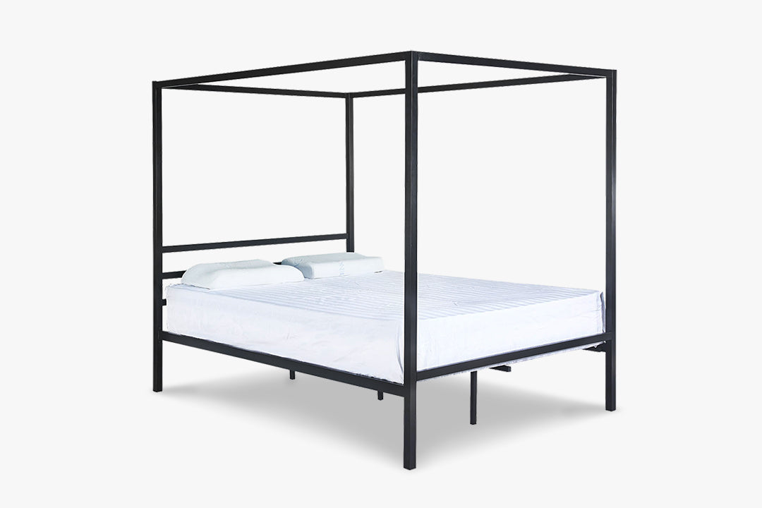 Canopy Bed Frame Black Queen Size