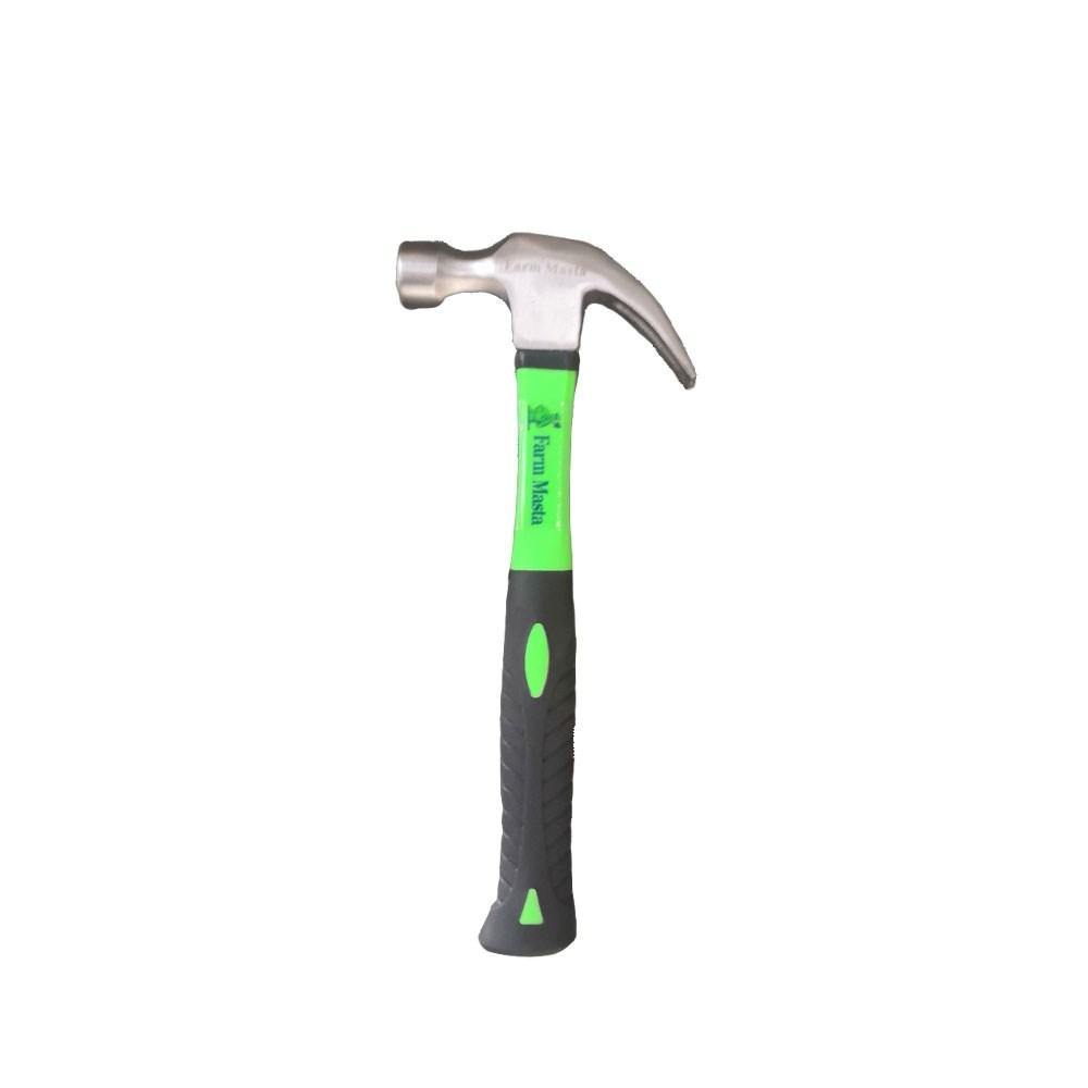 A quality claw hammer with a polished steel head for strength and durability. Gripped handle with grooves makes for comfort and ease of use.