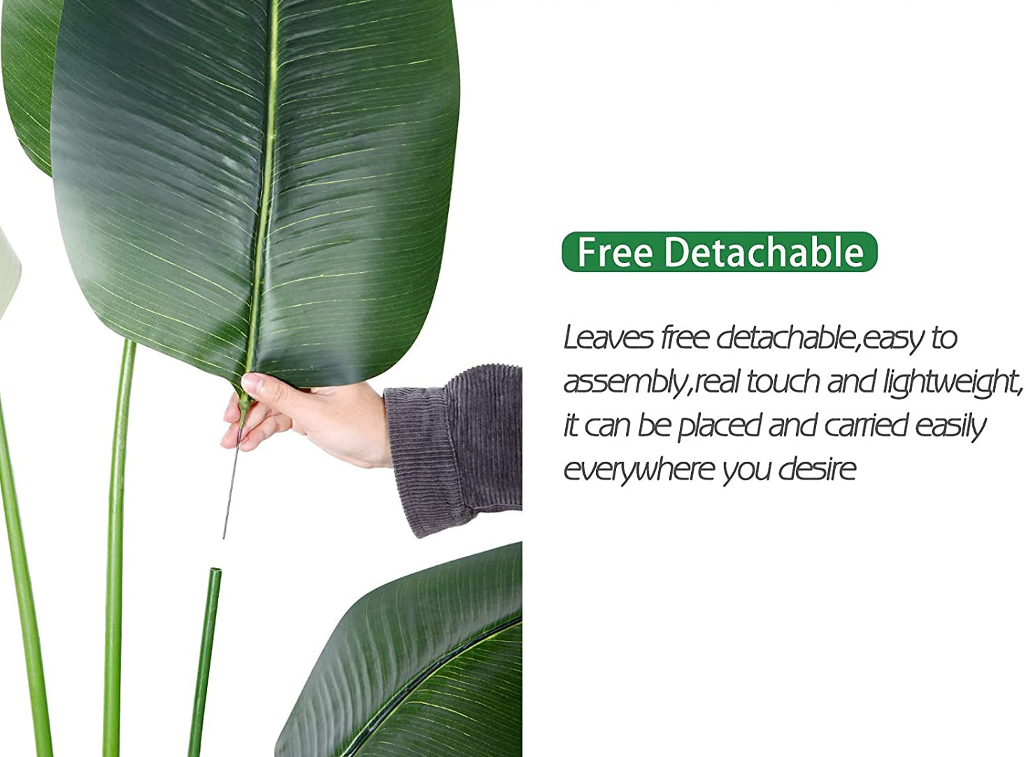 DS BS Artificial Plastic Tropical Palm Tree Ravenala 120CM PR9351 Indoor Plants NZ DEPOT 3