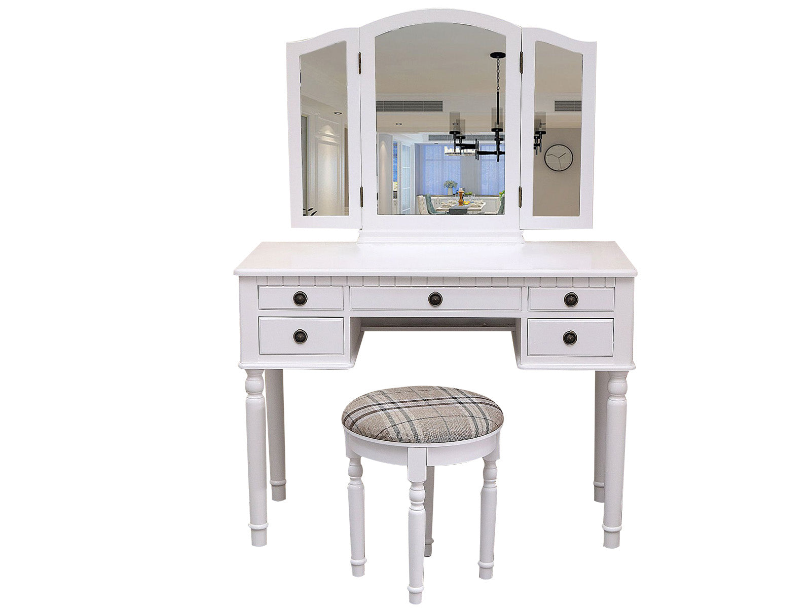 Eloise Dressing Table Set White PR9302 Dressing Tables NZ DEPOT 3