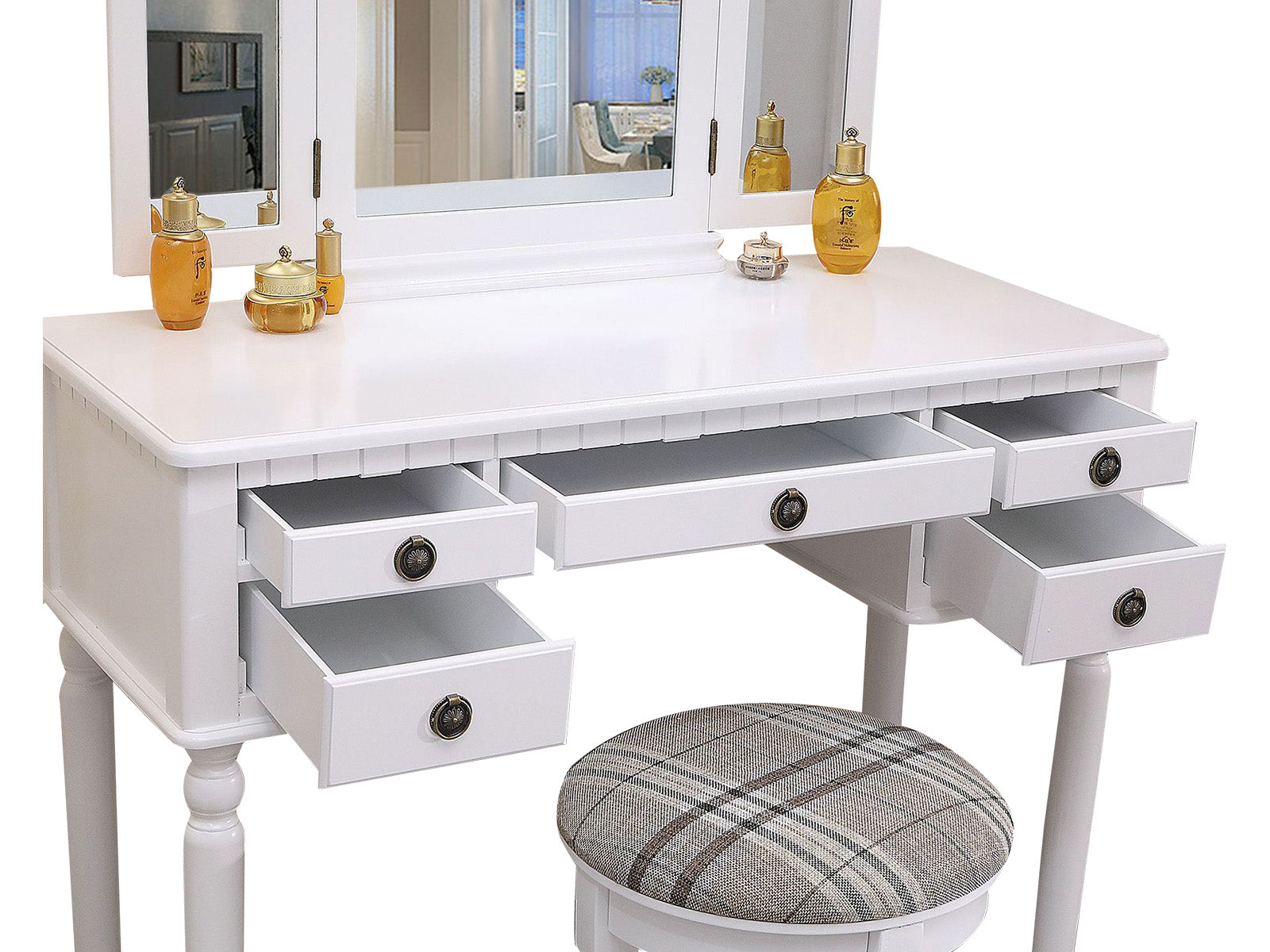 Eloise Dressing Table Set White PR9302 Dressing Tables NZ DEPOT 5