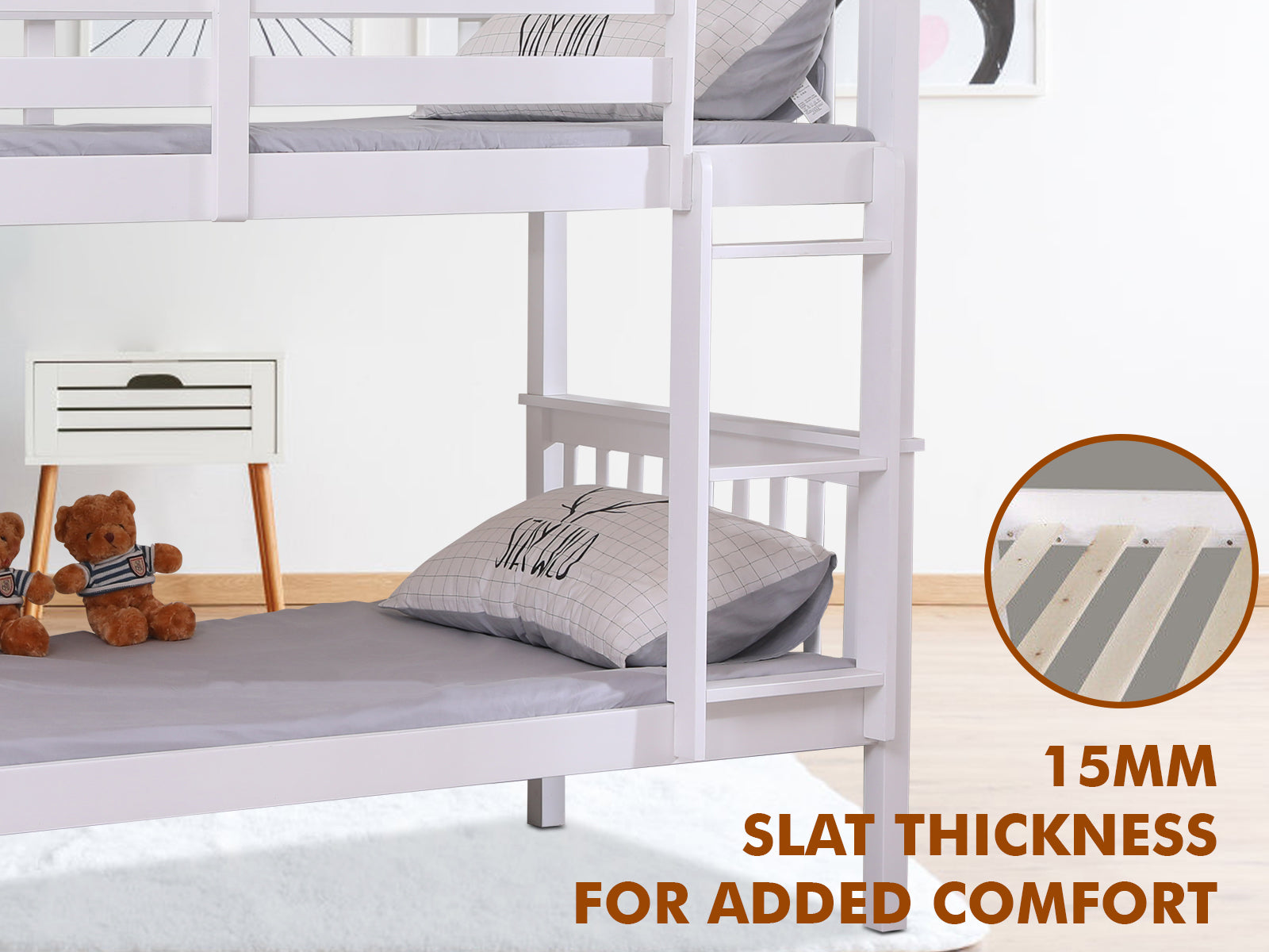 Enkel Bunk Bed White PR9240 Bed Frames NZ DEPOT 4