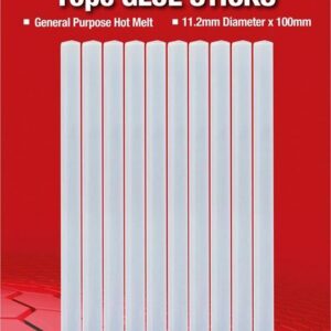 General Purpose Glue Sticks 10 Pieces - Glue stick that is compatible with almost all standard glue gun -  Excellent for bonding heat-sensitive materials -  Colourless and odourless -  Brand: Pk Tool -  General Purpose Glue Sticks 10 Pieces