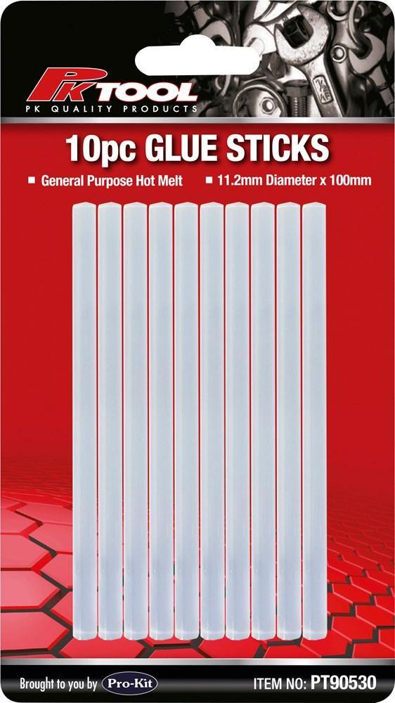 General Purpose Glue Sticks 10 Pieces - Glue stick that is compatible with almost all standard glue gun -  Excellent for bonding heat-sensitive materials -  Colourless and odourless -  Brand: Pk Tool -  General Purpose Glue Sticks 10 Pieces