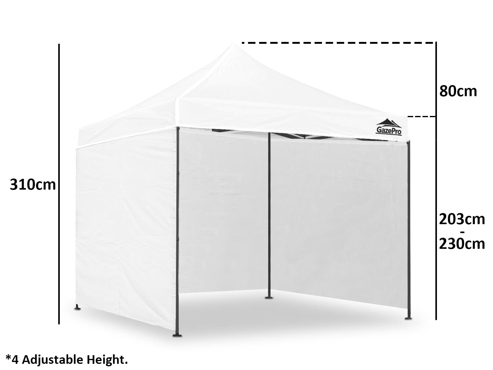 Gazebo C Silver coated roof 3x3m White PR9249 Gazebos NZ DEPOT 3