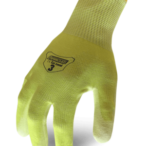 Ironclad Knit Cut 3 Hi-Vis Glove – 1 x Pair The knit Cut 3 is CE EN388 level 3 with polyurethane dipped palm in Hi-Vis Yellow! -EN388: 2003 -ANSI Cut: A1 BEST USES: Tool pushing