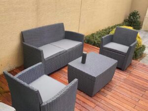 Kate 4PC Outdoor Sofa Set GreyGrey PR9087 Outdoor Furniture NZ DEPOT